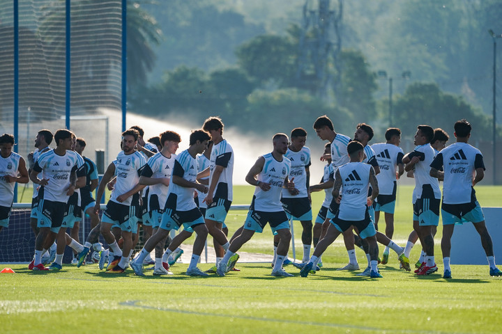 Entrenamiento de la selección Argentina en el predio de AFA.