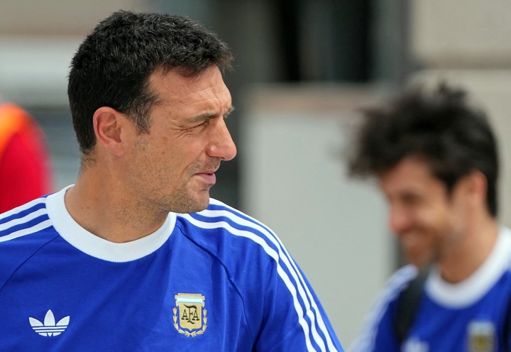 Scaloni al llegar a Kansas (REUTER).