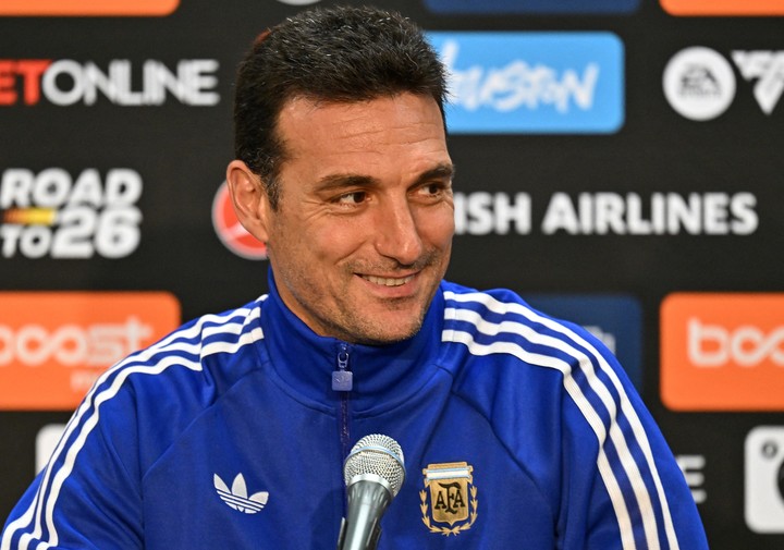 Scaloni brindó una conferencia de prensa en Texas (Reuters).