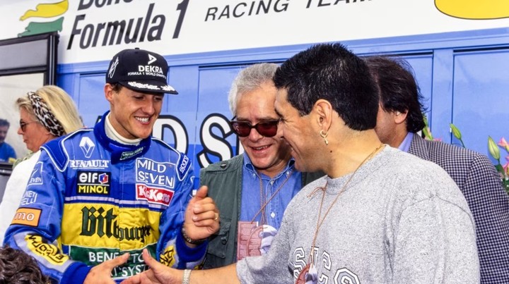 Schumacher y Maradona en Mónaco95.