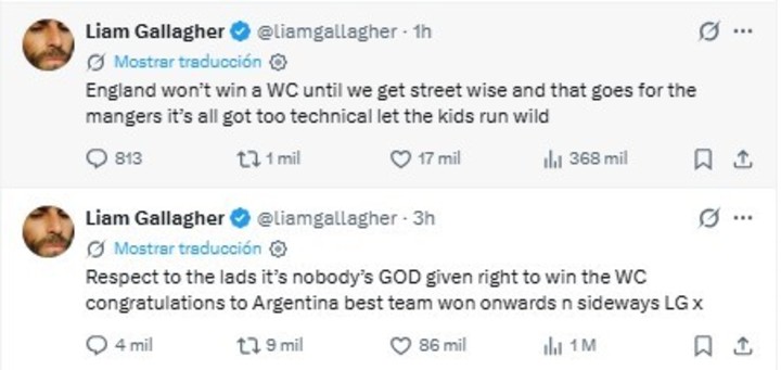 El lamento de Liam Gallagher.