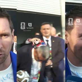 La ironía de Chiqui Tapia con el secanucas y la mirada de Messi