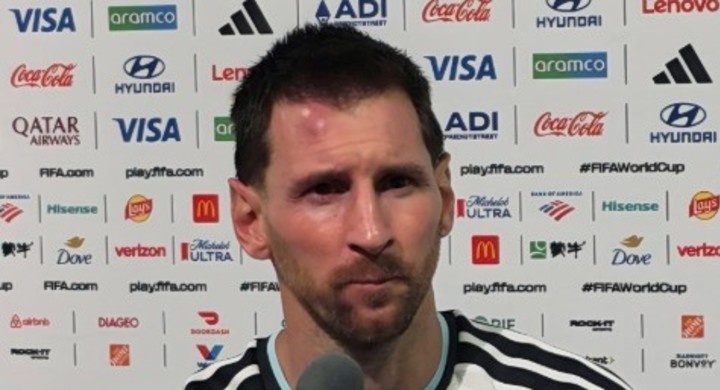 El tremendo chichón con el que terminó Messi el partido ante Cabo Verde.