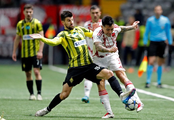 Francisco Ortega en Olympiacos. REUTERS.