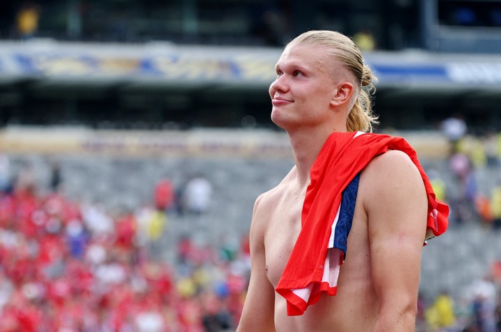 Erling Haaland con Noruega. (REUTER)