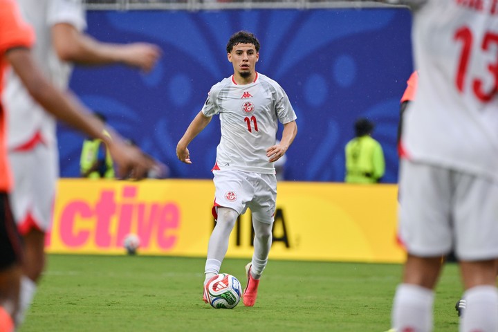 Ismael Gharbi en el partido de Túnez ante Países Bajos.