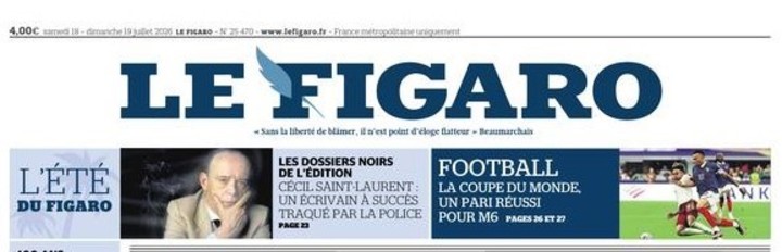 Le Figaro minimizó el partido en su portada.