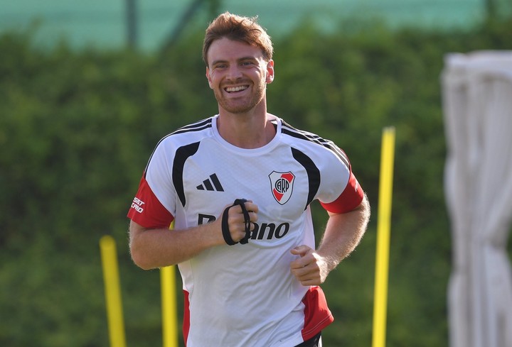 Lucas Beltrán en la pretemporada de River. Prensa River.