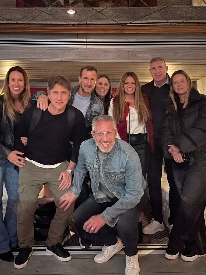 Palermo, Cagna, Arruabarrena y Gustavo, en una reciente reunión de amigos.