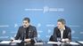 Carlos Bianco y Augusto Costa, durante la conferencia de prensa bonaerense.