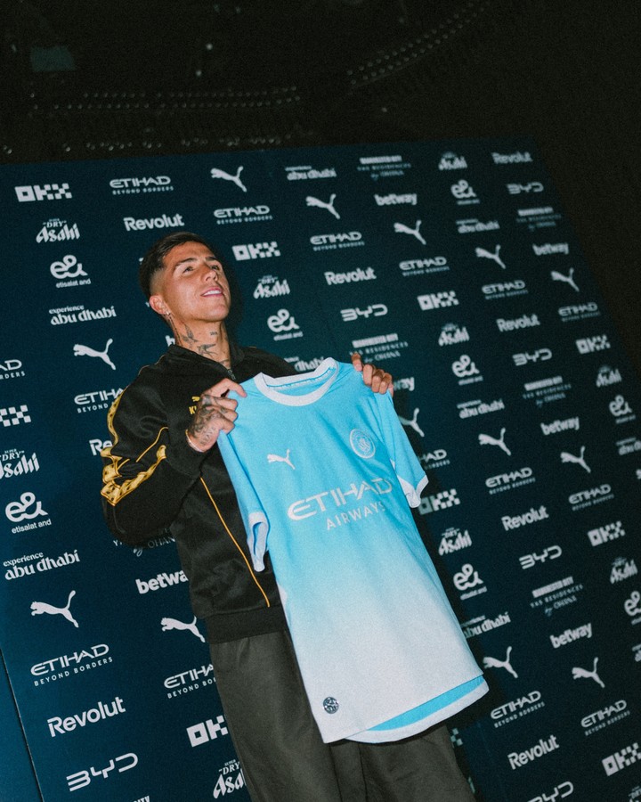 Enzo Fernández en el Manchester City.