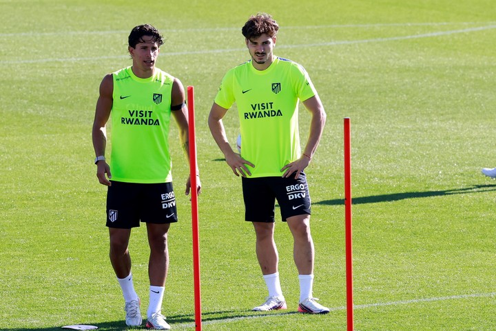 Julián Álvarez en la práctica del Atlético de Madrid. EFE/Chema Moya