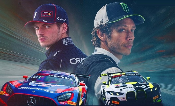 Max Verstappen y Valentino Rossi, choque de potencias en el GT World Challenge Europe. (@gtworldcheu)