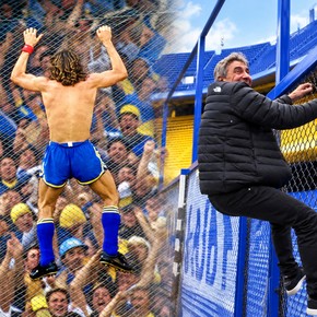 Manteca Martínez volvió a treparse al alambrado de la Bombonera para el aniversario de su histórico festejo ante River